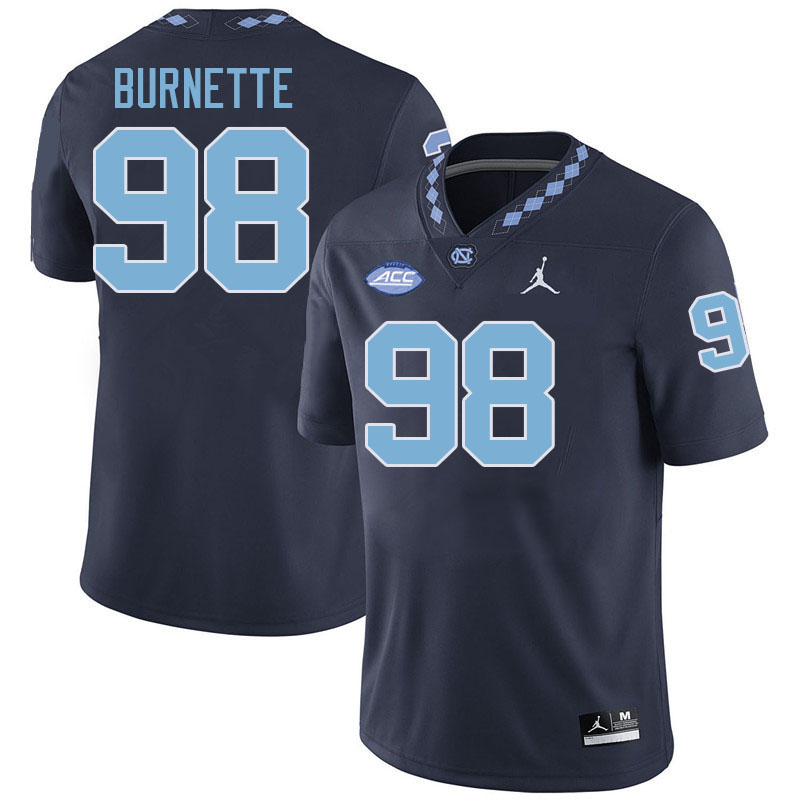 #98 Noah Burnette North Carolina Tar Heels Jerseys,Apparels,Uniforms Stitched-Navy